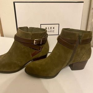 Alex Marie heeled boots, hunter/olive green,  size 7.5